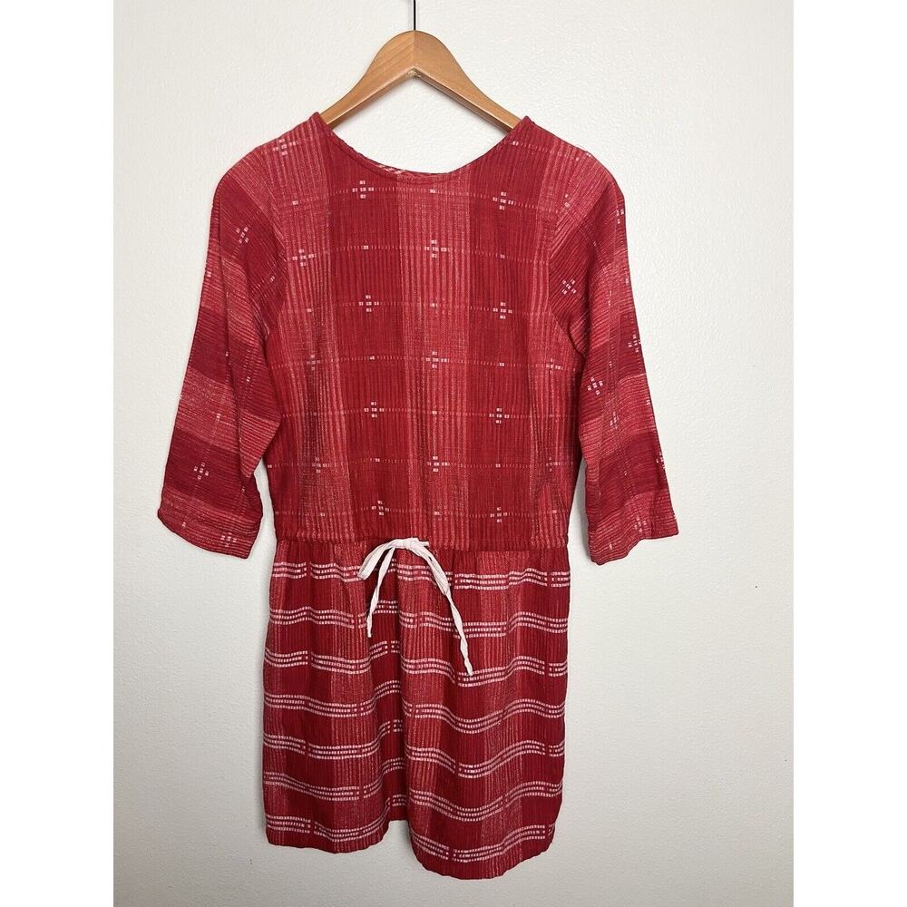 Ace & Jig Women’s Sz XS Cardinal Red 3/4 Sleeve Short Lake Dress With Pockets